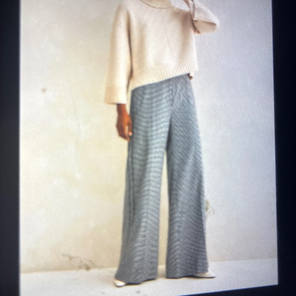 ME+EM Italian Puppytooth High Waisted Wide Leg Trousers - Picture 6 of 6